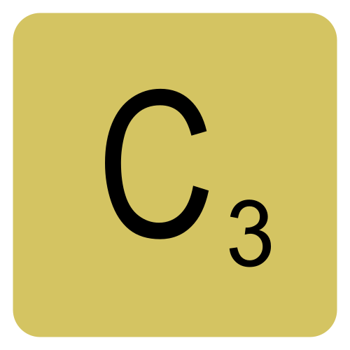 スクラブルの「C」のタイル