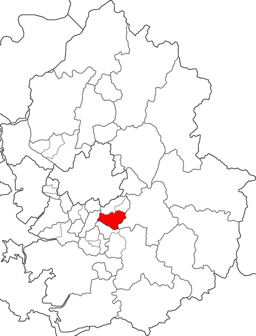 盆唐地区を強調した京畿道の地図。