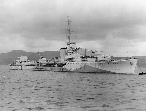 海上の軍艦の白黒写真