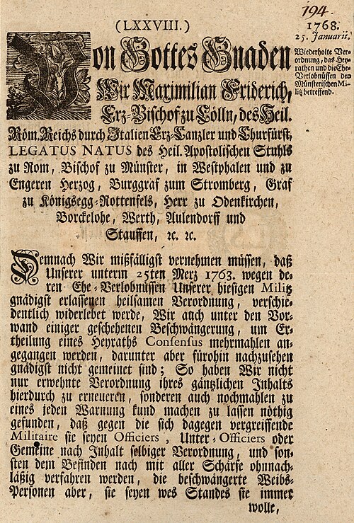 貴族称号リスト末尾の略語etc.において、Tironian etの代わりにR rotundaが用いられる。1768年