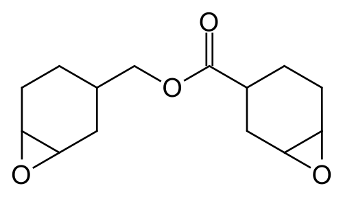 3,4-エポキシシクロヘキシルメチル-3',4'-エポキシシクロヘキサンカルボキシレート、塗料の前駆体。