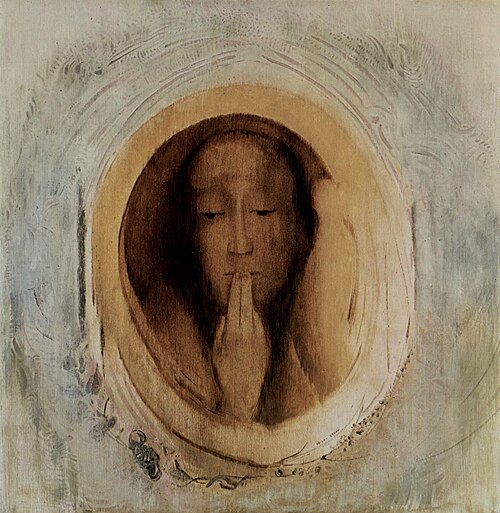 オディロン・ルドン作「沈黙」、1900年、パステル、54.6×54cm、ニューヨーク近代美術館所蔵