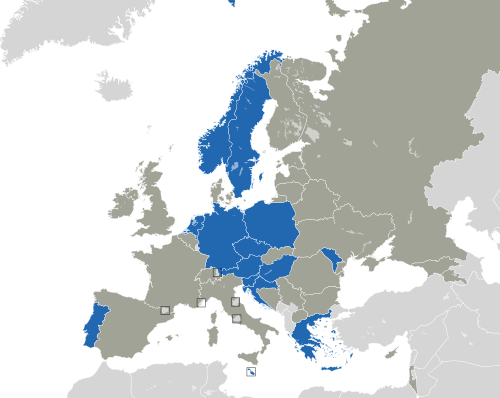 ヨーロッパ諸国のカラー地図