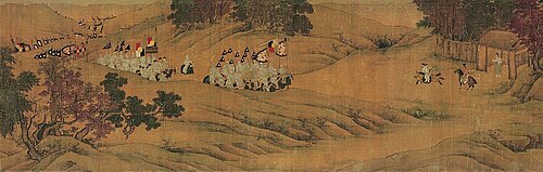 宋代瑞英図巻物に描かれた女真族の「鉄塔」騎兵