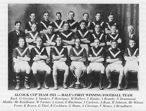 ヘイル スクールの最初のフットボール プレミアシップ チーム 1921
