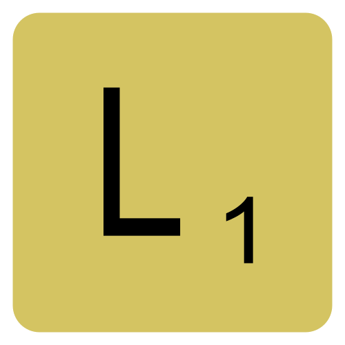 スクラブルの「L」のタイル