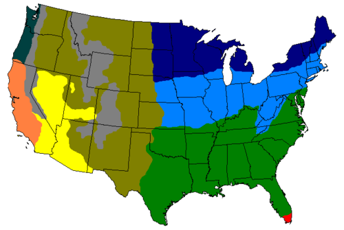 アメリカの気候地図