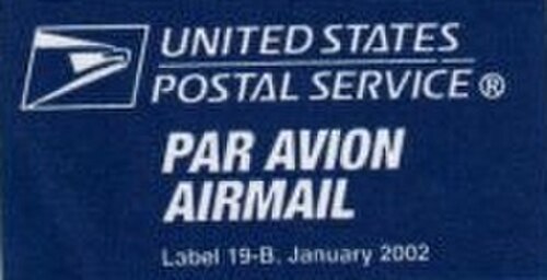 USPS航空便ラベル