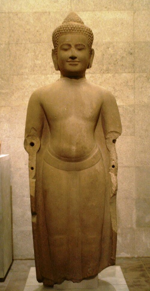 仏像、14世紀、カンボジア