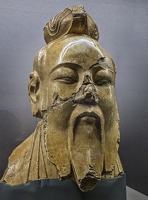 老子の頭部 大理石 唐代（紀元618～906年） 中国 陝西省