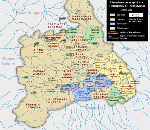 川を描いた多色地図