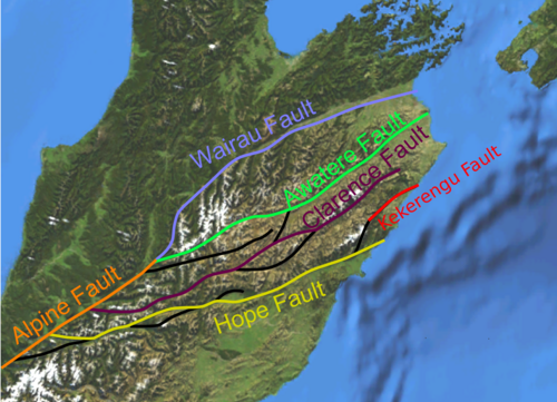 マールボロ断層系の地図