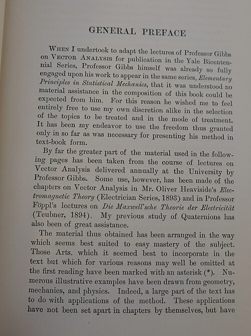 ベクトル解析の序文（1907年）