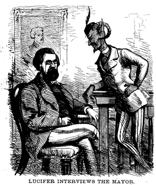 ホール市長とルシファー、作者不明（1870年）