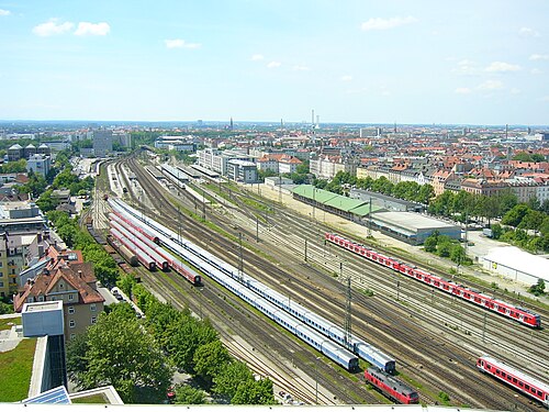 鉄道線路、Technisches Rathaus からの眺め (2006)