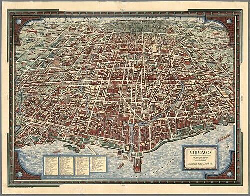 1938年のシカゴの鳥瞰図