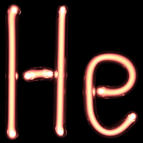 文字Hとeの形をした明るい赤色のガス放電管が点灯します。
