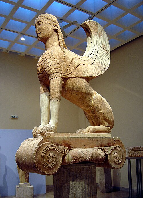 デルフィの古代ギリシャのスフィンクス