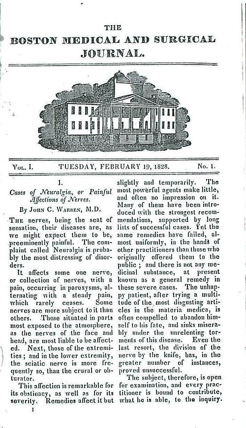 1828年 ボストン医学外科ジャーナル