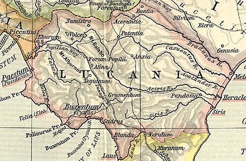 北イタリアの多色地図