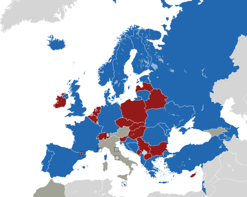 ヨーロッパ諸国のカラー地図
