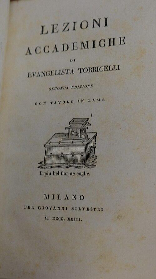 1823 年の『Lezioni accadmiche』の表紙