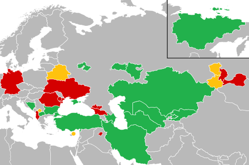 ヨーロッパ諸国のカラー地図