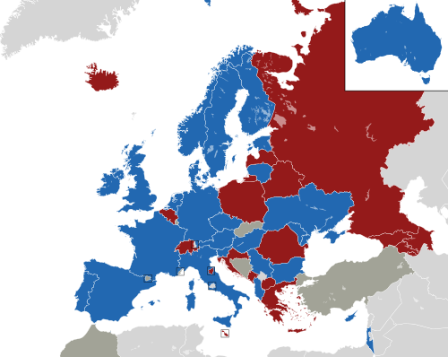 ヨーロッパ諸国のカラー地図