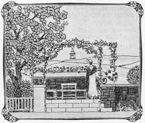 イドゥンのテラスのある庭の壁、1907年
