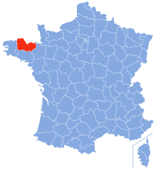 フランスのコート・ダルモールの位置