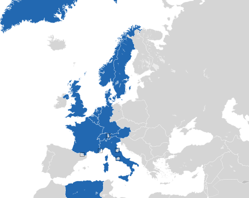 ヨーロッパ諸国のカラー地図