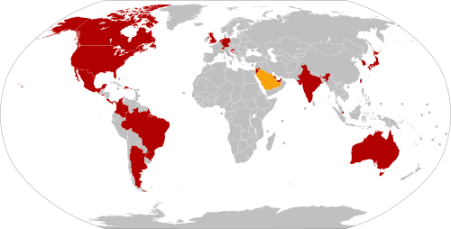 グローバルエントリーの資格を有する国民の出身国