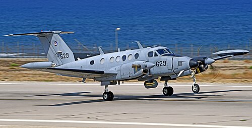 A Beechcraft King Air from 100 Squadron "Flying Camel", 2019 still at the then closed Sde Dov Airport
