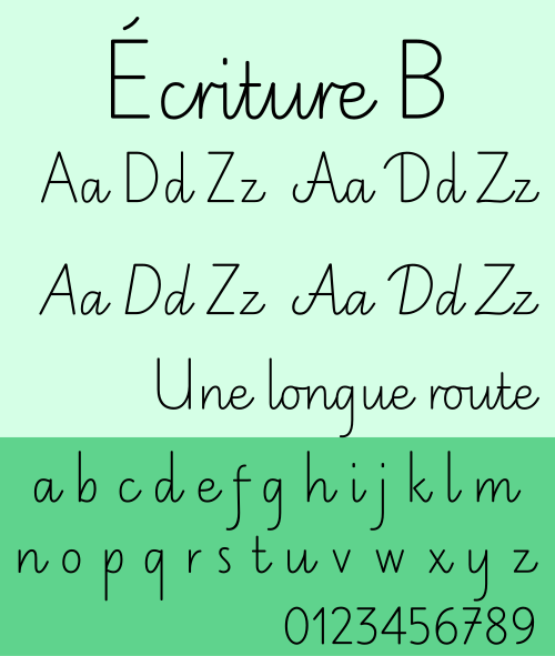 フランスの Model d'écriture scolaire B (2013 年から)