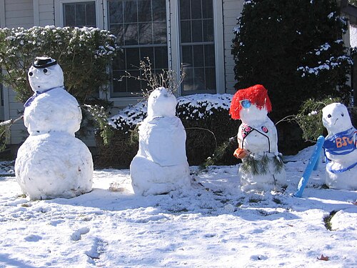 アイダホ州ボイジーの「雪の家族」とさまざまなアクセサリー