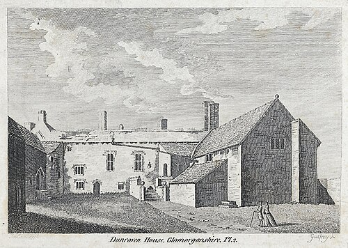 ウェールズ、ダンレイヴン・ハウスの裏庭、1776年