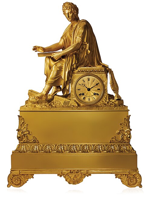 A transitional example (c. 1830), representing the Emperor Nero. In the base can be observed a clear tendency towards a baroque style.
