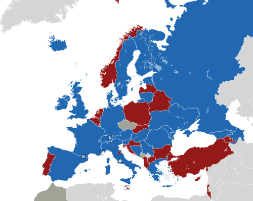 ヨーロッパ諸国のカラー地図