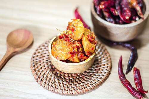 インドネシア風チリテロンソースとエビ