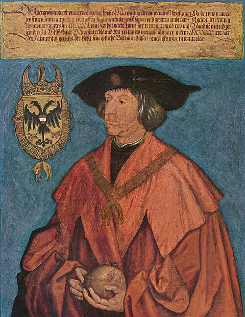 アルブレヒト・デューラー『皇帝マクシミリアン1世の肖像』1519年、ゲルマン国立美術館、ニュルンベルク
