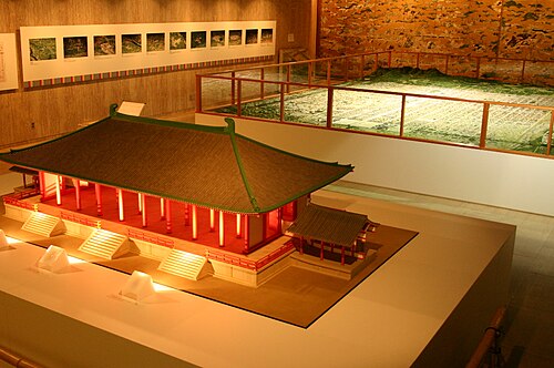 部落殿（豊楽殿）、部落院本館の比率（1:20）。