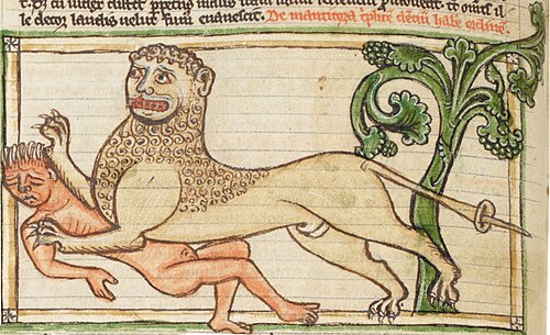 大英図書館所蔵のマンティコア写本、ハーレー写本3244番