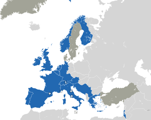 ヨーロッパ諸国のカラー地図
