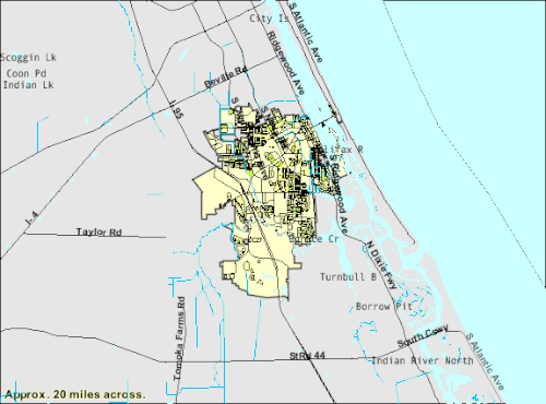 米国国勢調査局が作成した市境を示す地図