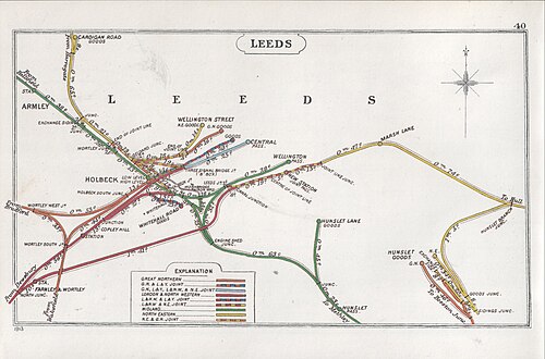 1913年のリーズの鉄道線路