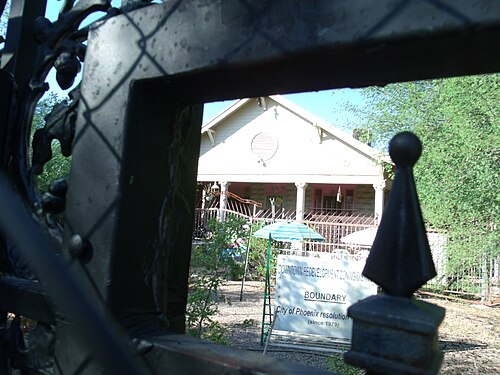 The Concrete Block Bungalow was built in 1908 and is located at 606 N. 9th Street, Phoenix. It was listed in the Phoenix Historic Property Register in February 2005. This property is considered to be an endangered historic house which someday may be demolished.
