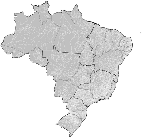 「ブラジルの地域区分地図」