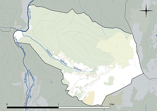 ソルバッハのカラー水文地図。