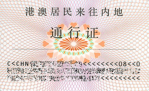 1999年から2012年まで発行された旧バージョンの自宅帰国許可証の裏面