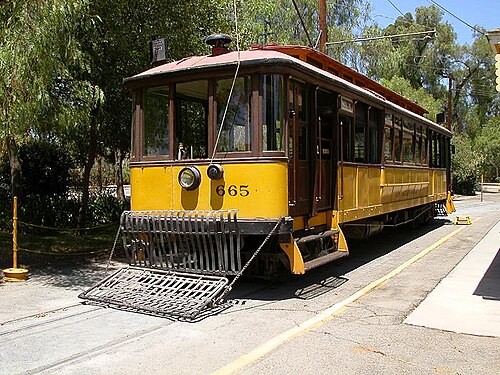 南カリフォルニア鉄道博物館に展示されている、B型「ハンティントン・スタンダード」客車。